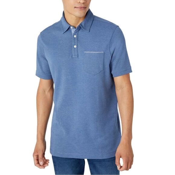 XXL TAHARI Men's Blue Polo Shirt Classic cotton blend preppy casual - Picture 1 of 4